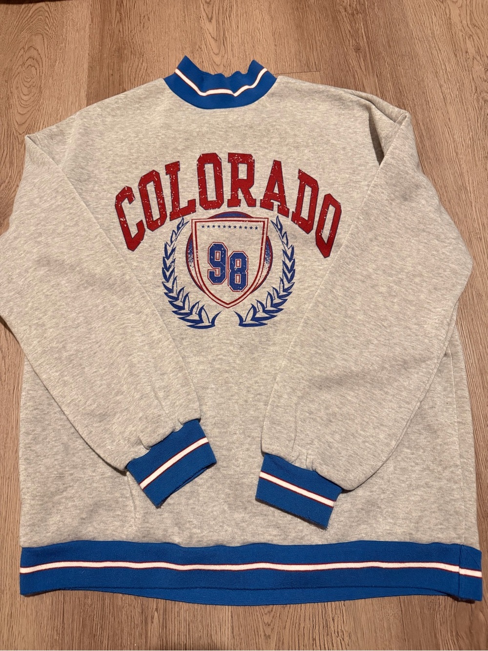Gray Colorado 98 Crewneck Sweatshirt with Blue Trim